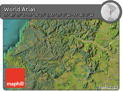 Satellite Map of the Area around 35° 33' 50" S, 72° 10' 30" W