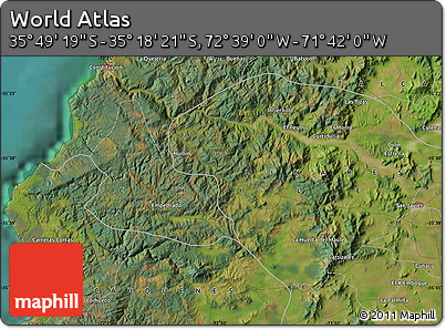 Satellite Map of the Area around 35° 33' 50" S, 72° 10' 30" W