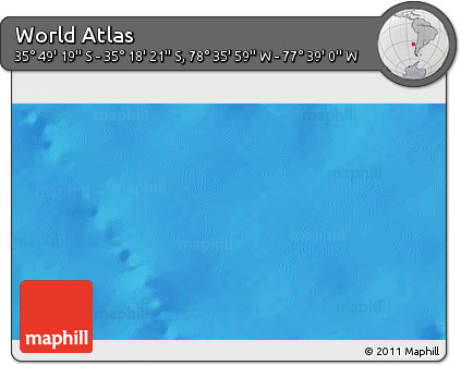Physical 3D Map of the Area around 35° 33' 50" S, 78° 7' 30" W