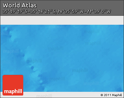 Physical 3D Map of the Area around 35° 33' 50" S, 78° 7' 30" W