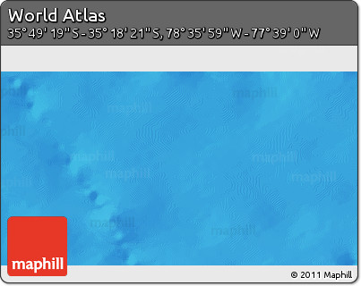 Physical 3D Map of the Area around 35° 33' 50" S, 78° 7' 30" W