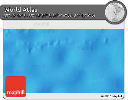 Physical 3D Map of the Area around 35° 33' 50" S, 80° 40' 30" W