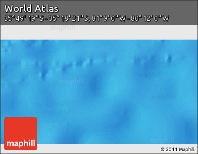Physical 3D Map of the Area around 35° 33' 50" S, 80° 40' 30" W