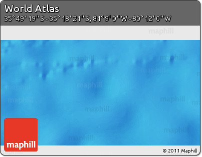 Physical 3D Map of the Area around 35° 33' 50" S, 80° 40' 30" W
