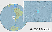 Savanna Style Location Map of the area around 35° 33' 50" S, 80° 40' 30" W, hill shading