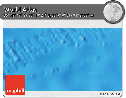 Physical 3D Map of the Area around 35° 33' 50" S, 81° 31' 30" W