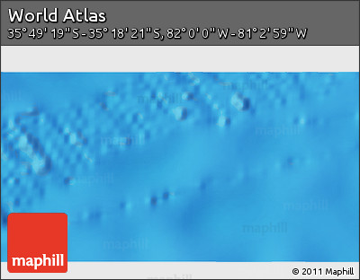 Physical 3D Map of the Area around 35° 33' 50" S, 81° 31' 30" W