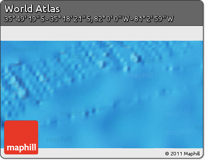Physical 3D Map of the Area around 35° 33' 50" S, 81° 31' 30" W