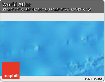 Shaded Relief 3D Map of the Area around 35° 33' 50" S, 83° 13' 29" W