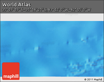 Shaded Relief 3D Map of the Area around 35° 33' 50" S, 83° 13' 29" W