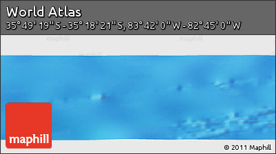 Physical Panoramic Map of the Area around 35° 33' 50" S, 83° 13' 29" W