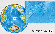 Physical Location Map of the area around 35° 33' 50" S, 84° 13' 29" E