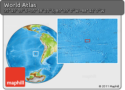 Physical Location Map of the Area around 35° 33' 50" S, 89° 10' 30" W