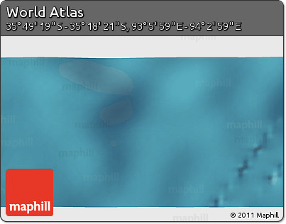 Satellite 3D Map of the Area around 35° 33' 50" S, 93° 34' 29" E