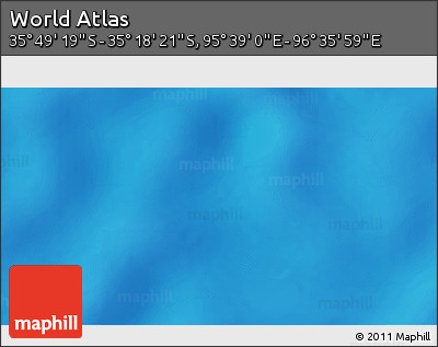 Physical 3D Map of the Area around 35° 33' 50" S, 96° 7' 30" E
