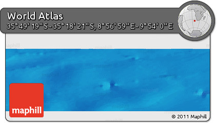 Physical Panoramic Map of the Area around 35° 33' 50" S, 9° 25' 30" E
