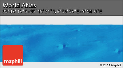 Physical Panoramic Map of the Area around 35° 33' 50" S, 9° 25' 30" E