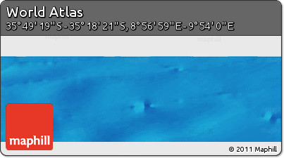 Physical Panoramic Map of the Area around 35° 33' 50" S, 9° 25' 30" E