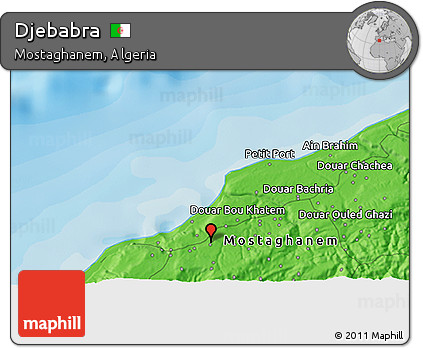 Political 3D Map of Djebabra