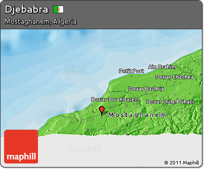 Political 3D Map of Djebabra