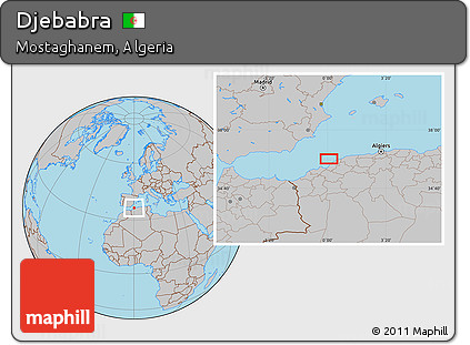 Gray Location Map of Djebabra