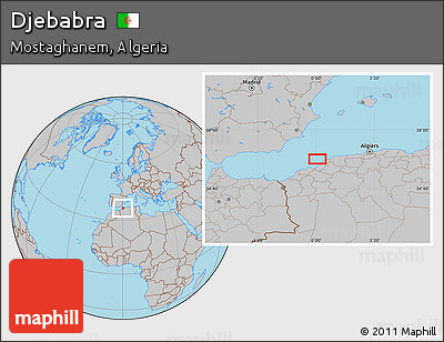Gray Location Map of Djebabra