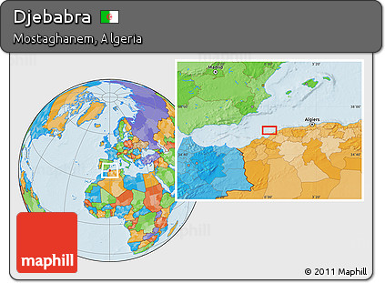 Political Location Map of Djebabra