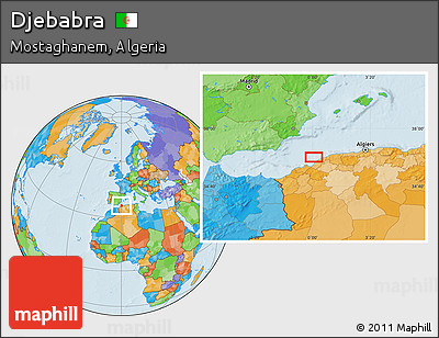 Political Location Map of Djebabra