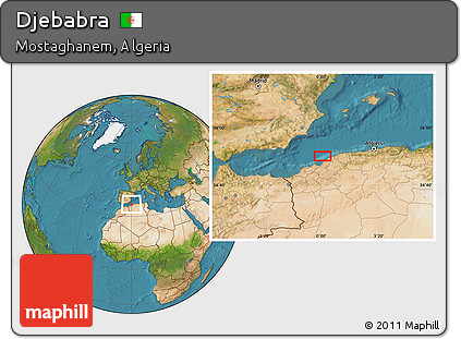 Satellite Location Map of Djebabra