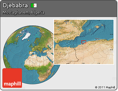 Satellite Location Map of Djebabra