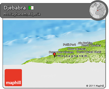 Physical Panoramic Map of Djebabra