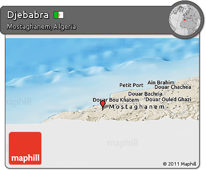 Shaded Relief Panoramic Map of Djebabra
