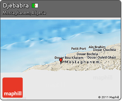 Shaded Relief Panoramic Map of Djebabra