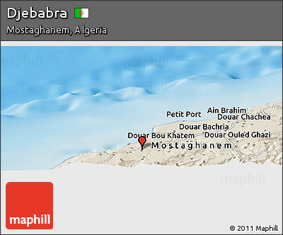 Shaded Relief Panoramic Map of Djebabra