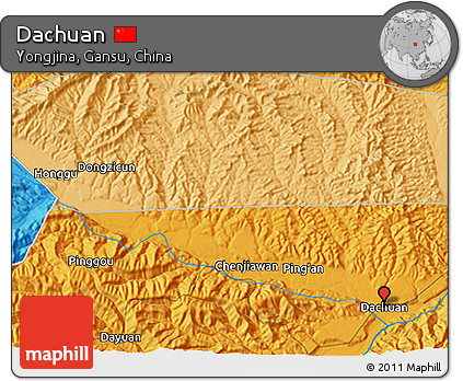 Political 3D Map of Dachuan