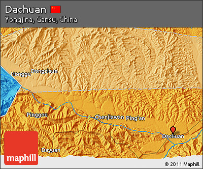 Political 3D Map of Dachuan