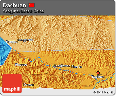 Political 3D Map of Dachuan