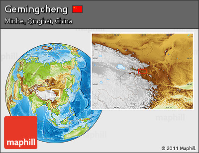 Physical Location Map of Gemingcheng