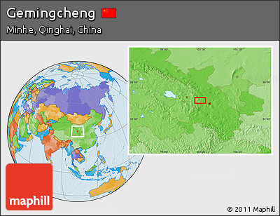 Political Location Map of Gemingcheng