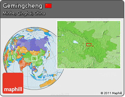 Political Location Map of Gemingcheng