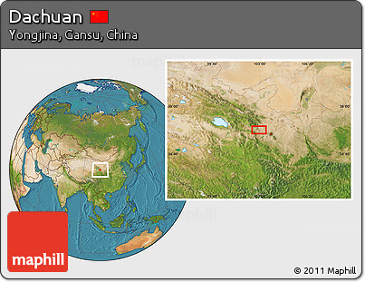 Satellite Location Map of Dachuan