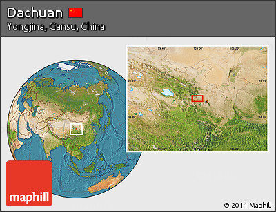 Satellite Location Map of Dachuan