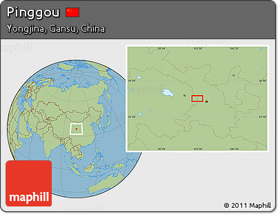 Savanna Style Location Map of Pinggou