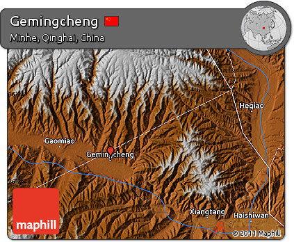 Physical Map of Gemingcheng