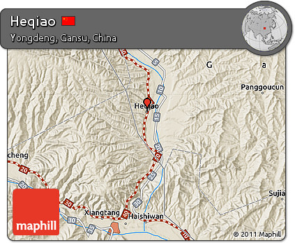 Shaded Relief Map of Heqiao