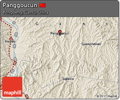 Shaded Relief Map of Panggoucun