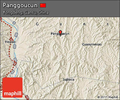 Shaded Relief Map of Panggoucun