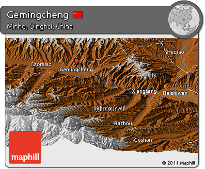 Physical Panoramic Map of Gemingcheng