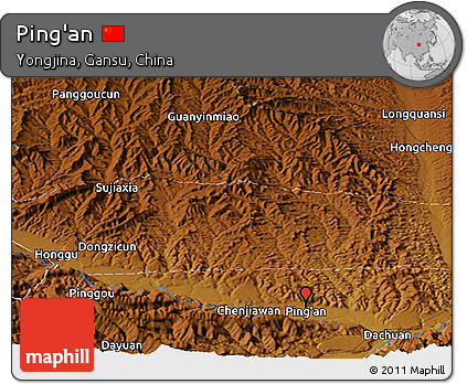 Physical Panoramic Map of Ping'an