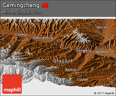 Physical Panoramic Map of Gemingcheng
